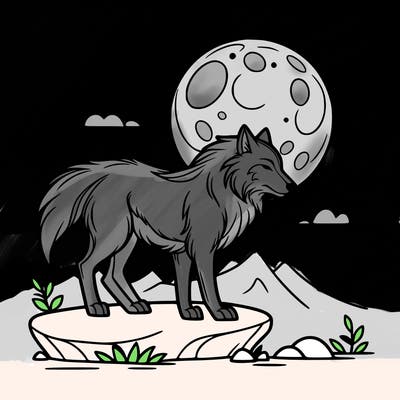 wolf moonlight