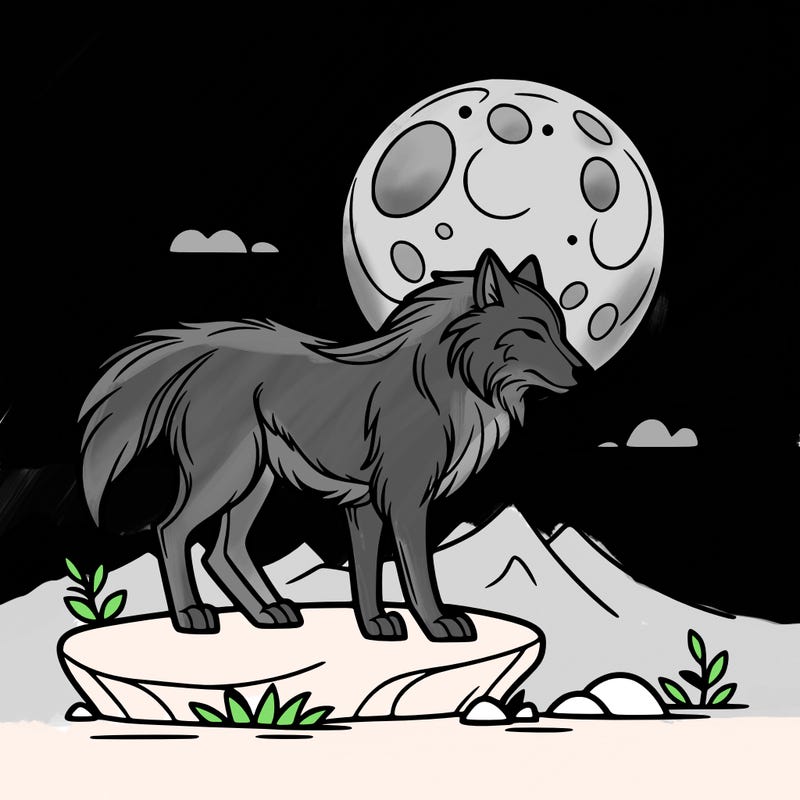 wolf moonlight