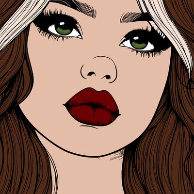 really realistic girl with lips