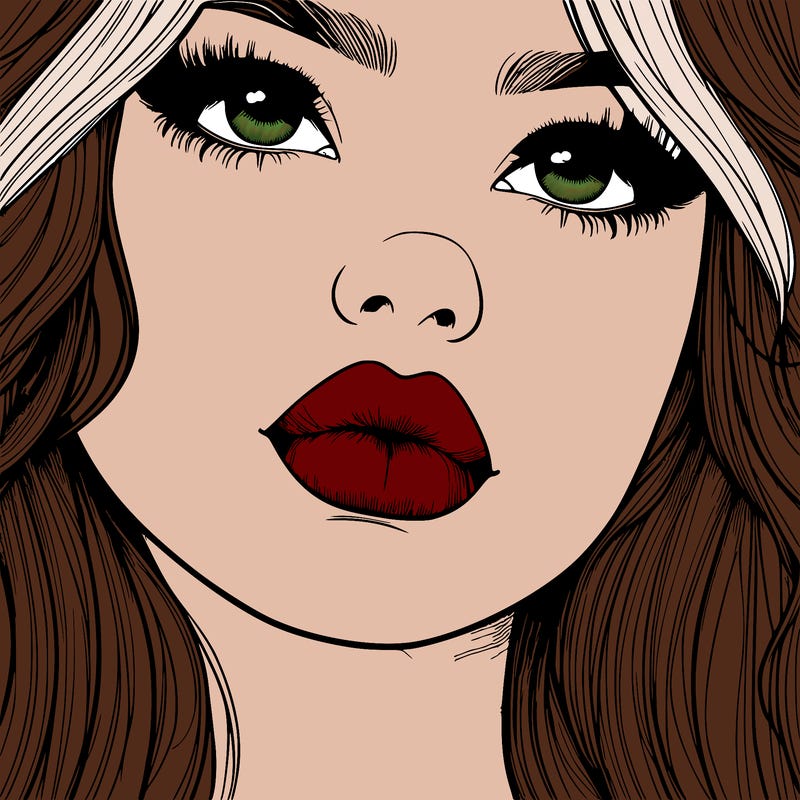 really realistic girl with lips