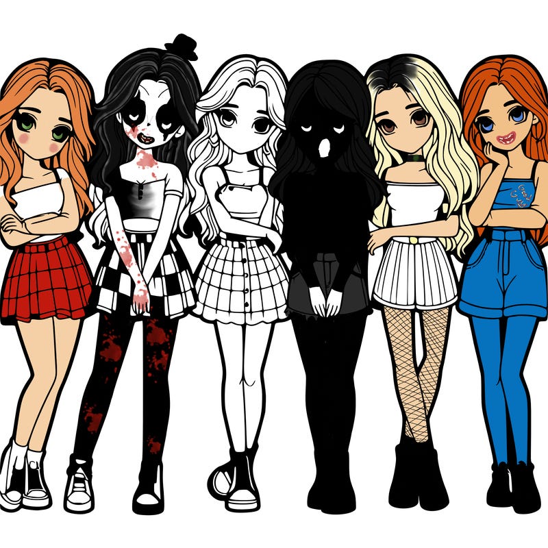 a group of girls realistic