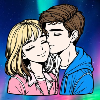 realistic girl and boy  love