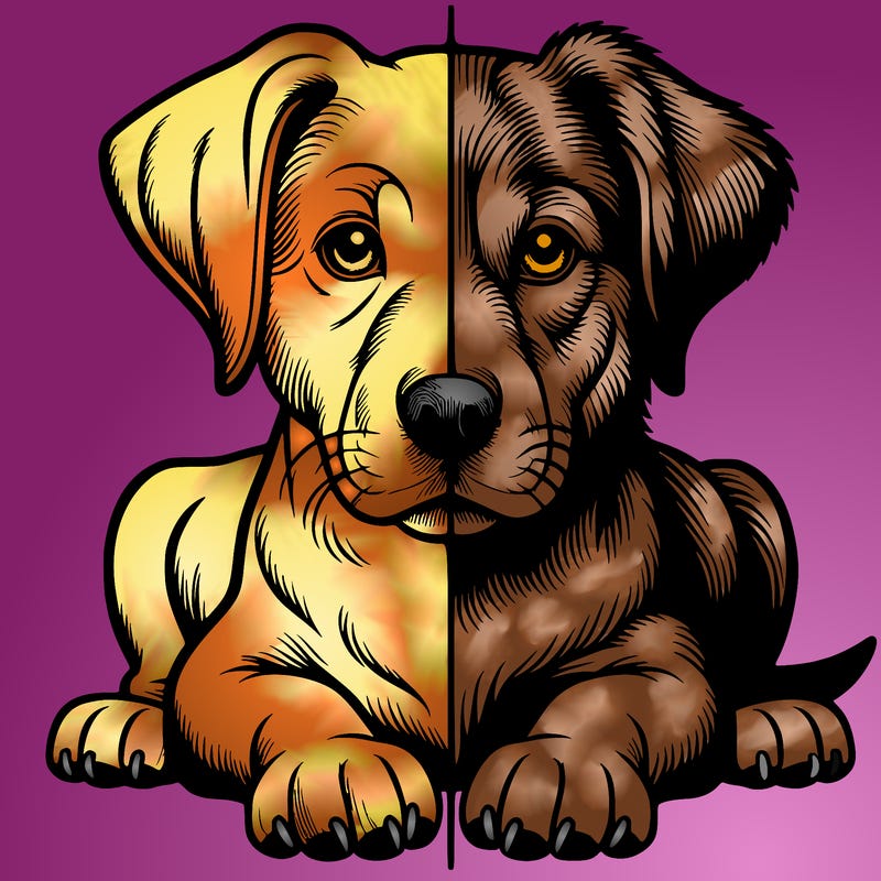 realistic dog split picture