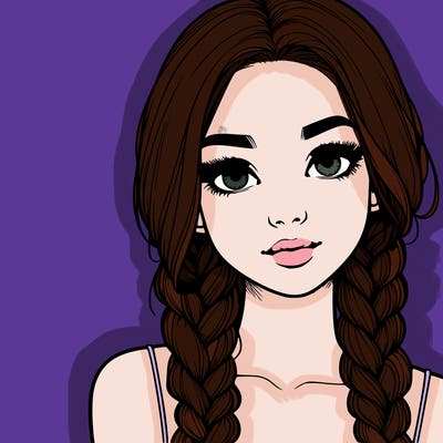 realistic girl with braids