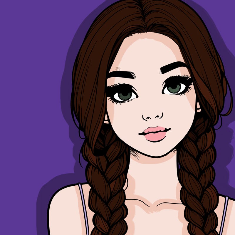 realistic girl with braids