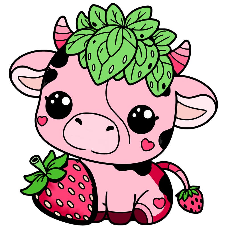 cute strawberry cow