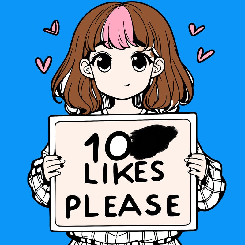 a girl holding a sign saying 100 likes please