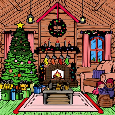 christmas house interior