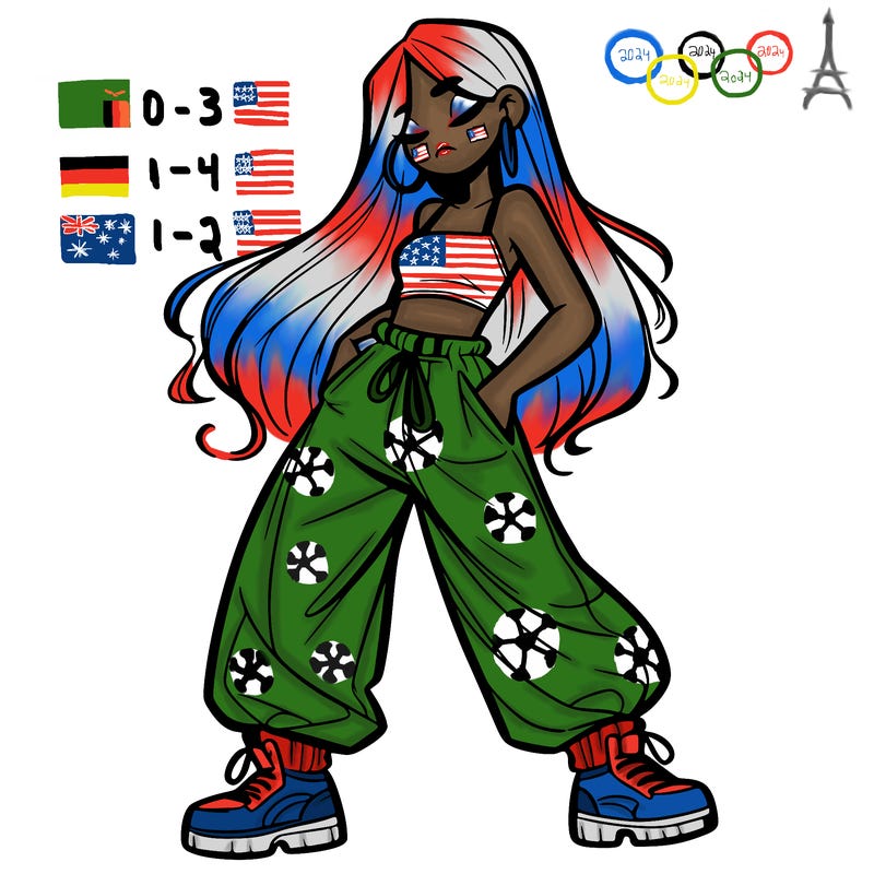 girl in baggy pants crop top and long hair