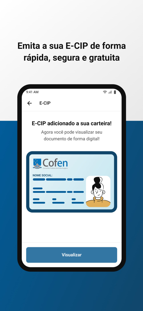Un téléphone portable affichant une carte d'identité d'infirmier numérique de l'application CDEnf.