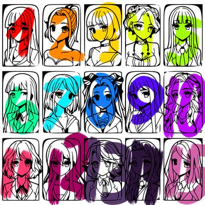 girls that look diffrent anime