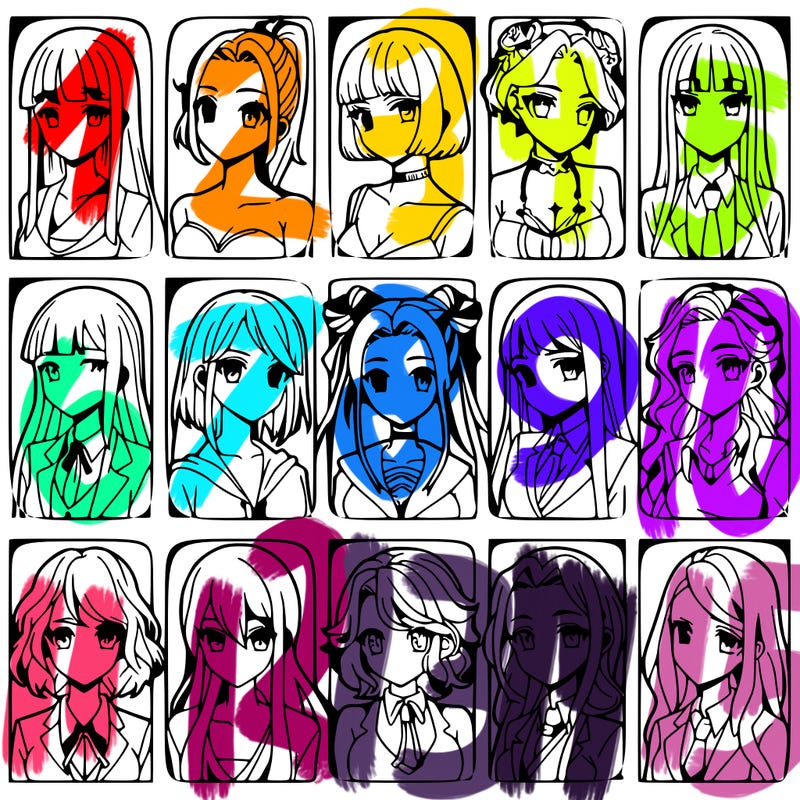 girls that look diffrent anime