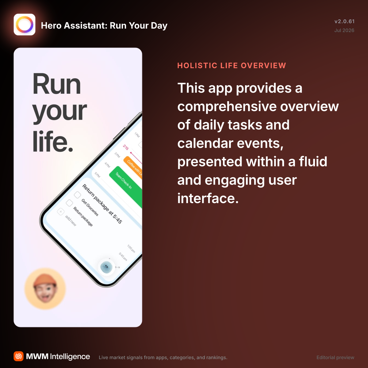 Hero Assistant: Run Your Day - Productivity App | MWM