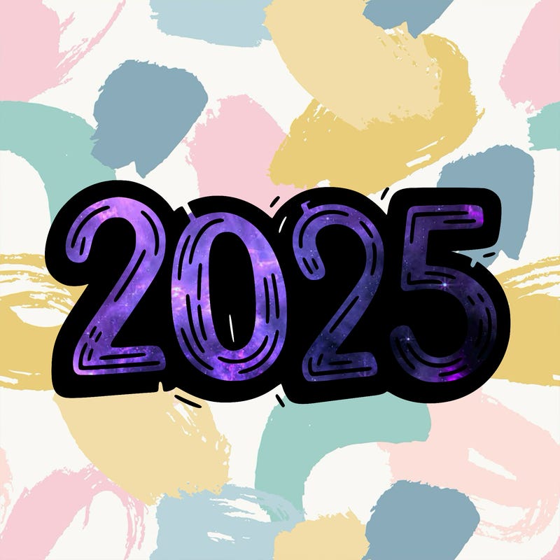 one line scrawled numbers sketch design “2025”