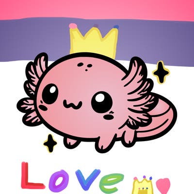 cute easy baby axolotl