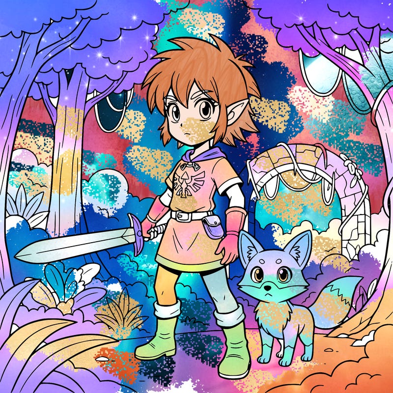 girl (12) lost in woods (zelda vibes)