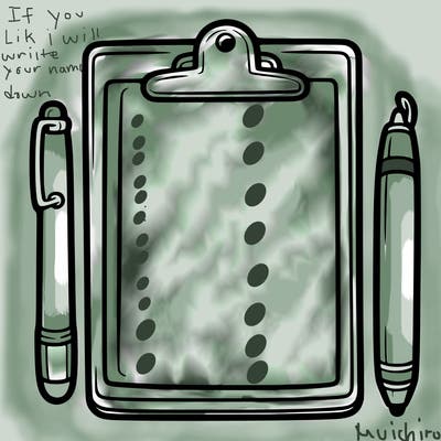 blank clip board with pen