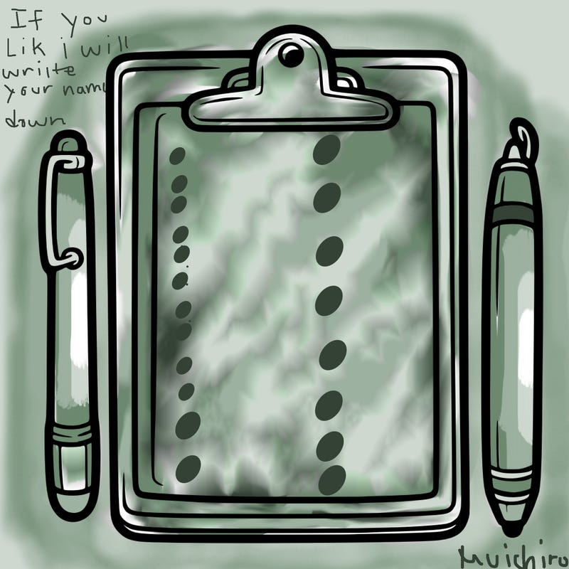 blank clip board with pen