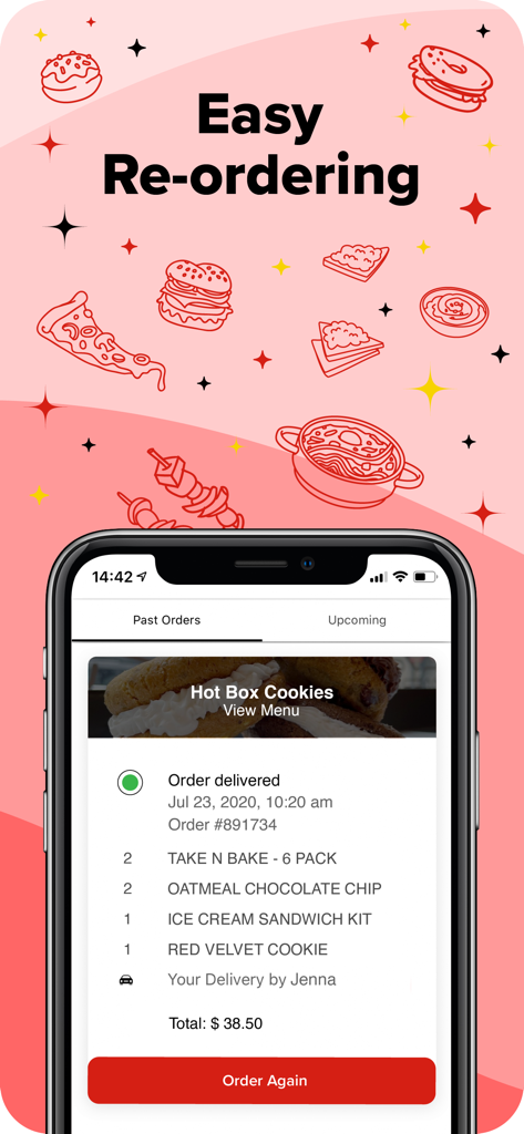 Hopper Maui - Hopper Maui app screen for easy reordering of past restaurant meals
