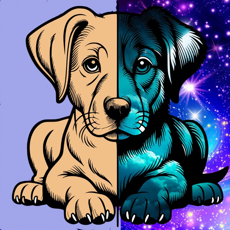 realistic dog split picture