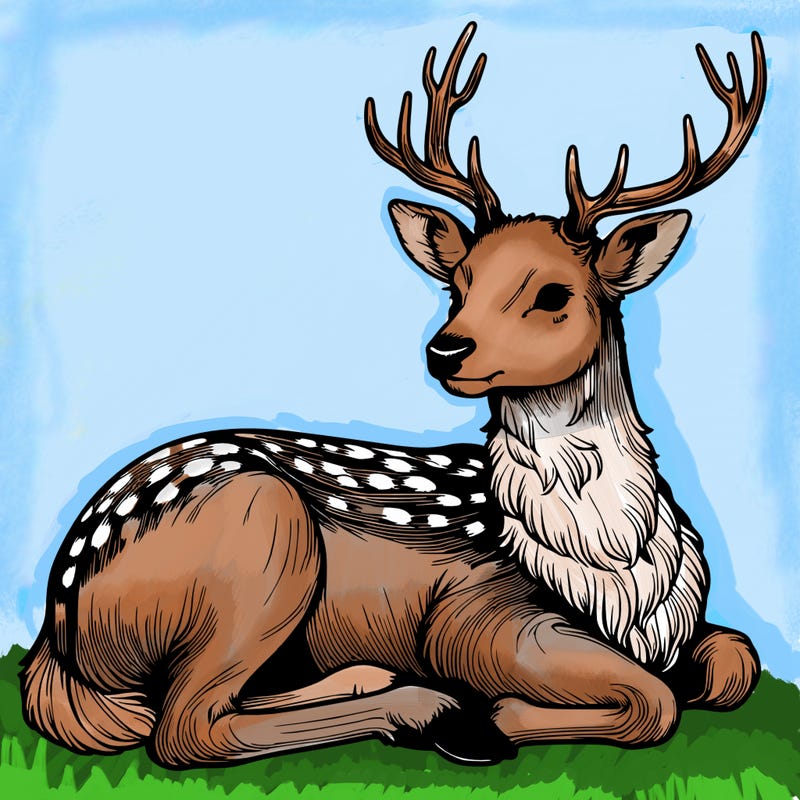 realistic deer with antlers