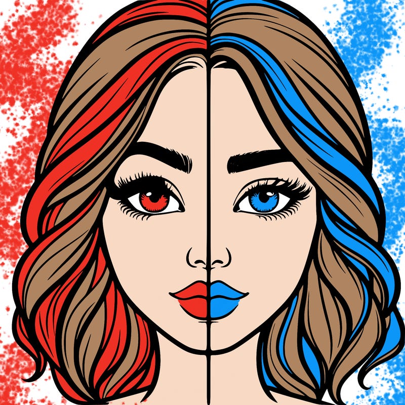 realistic girl split half