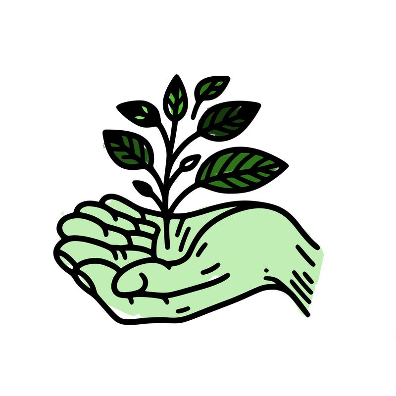 hand with plant