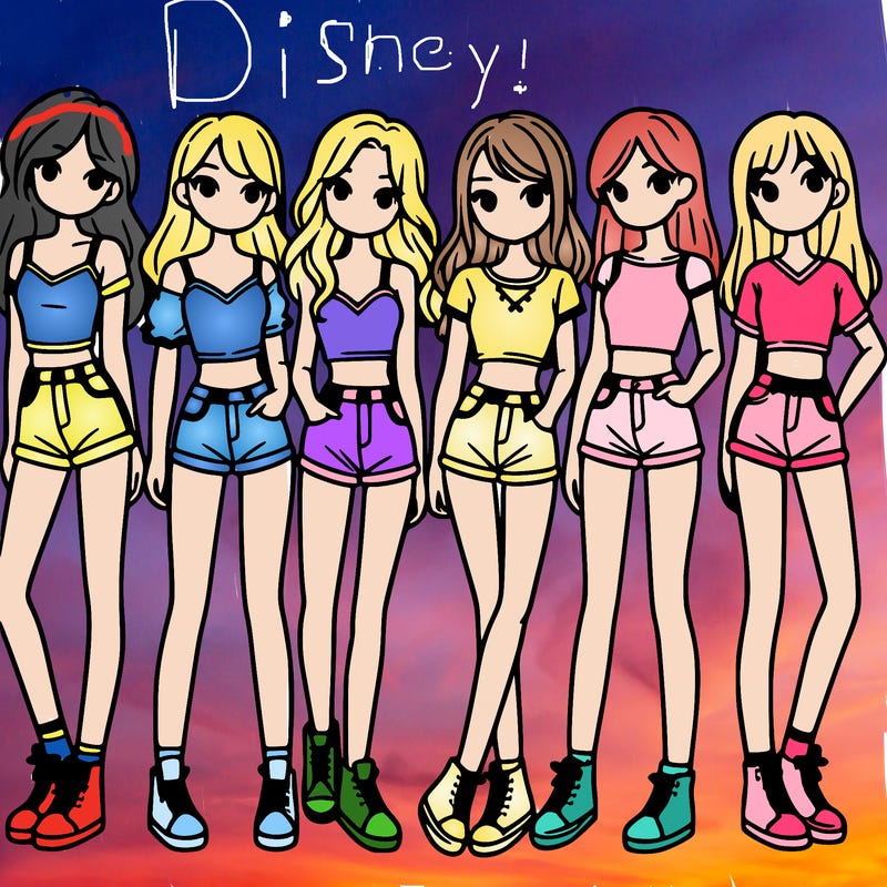 a group of girls wearing crop tops and shorts