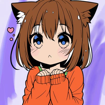 shy anime catgirl