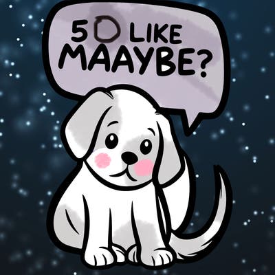 a puppy that says 5 like maybe