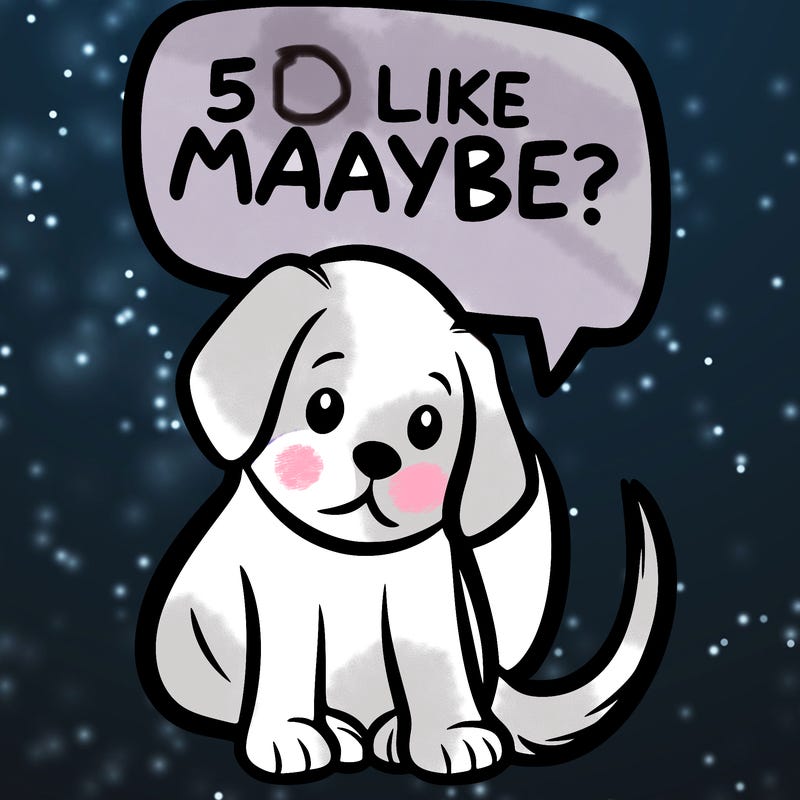 a puppy that says 5 like maybe