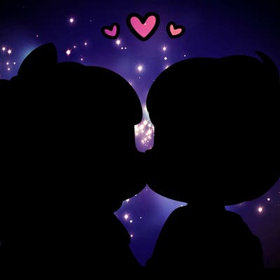 boy and girl kissing