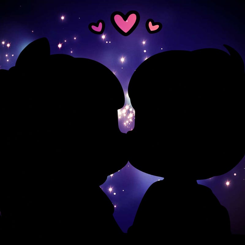 boy and girl kissing