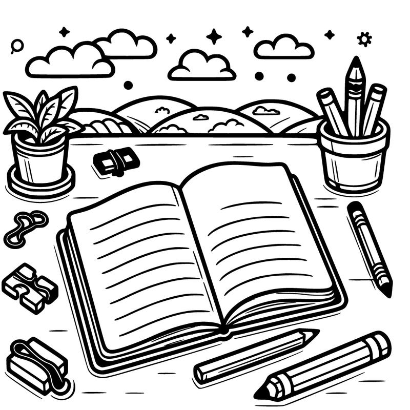 open notebook on a desk