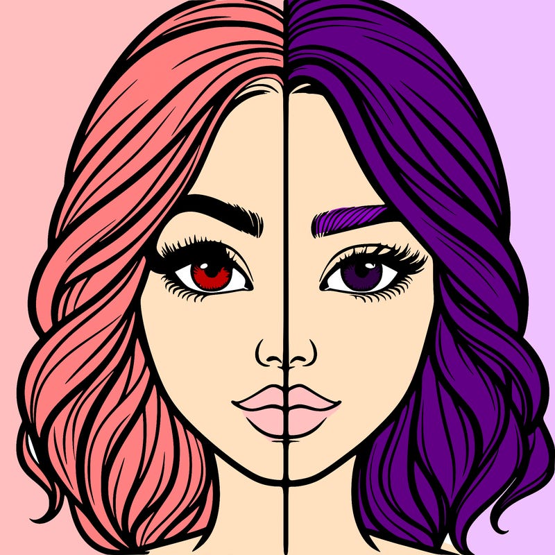 realistic girl split half