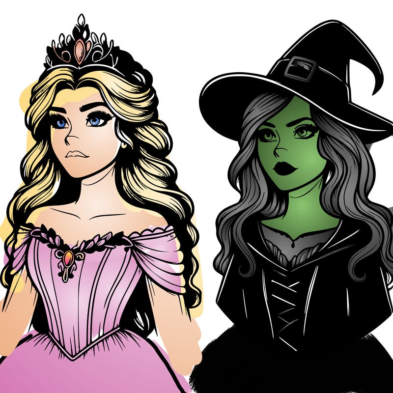 princess and witch realistic
