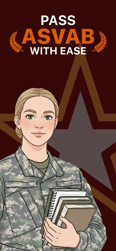 ASVAB Challenge - Promotional banner for ASVAB Challenge app featuring a female soldier holding study books