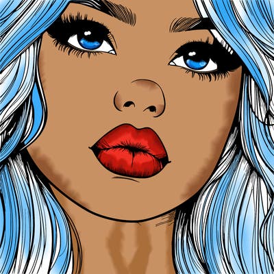 really realistic girl with lips