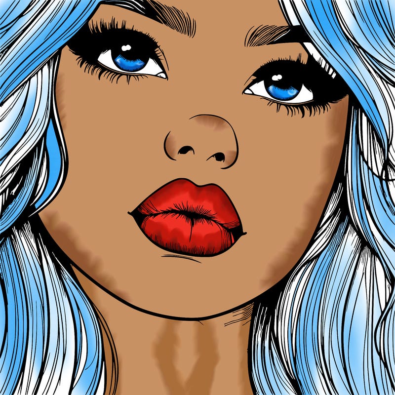 really realistic girl with lips