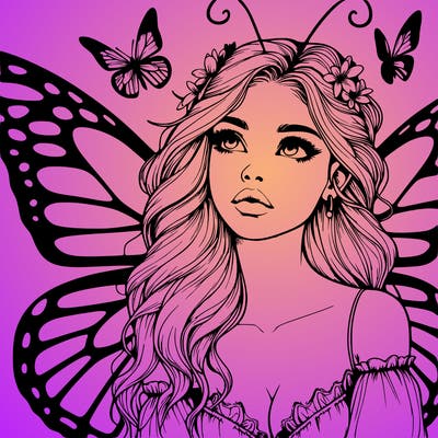butterfly fairy realistic girl