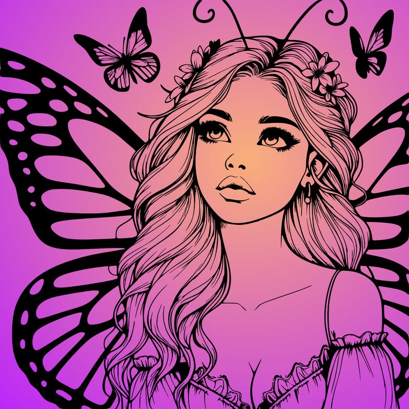 butterfly fairy realistic girl