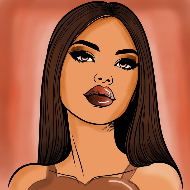 realistic woman with full lips