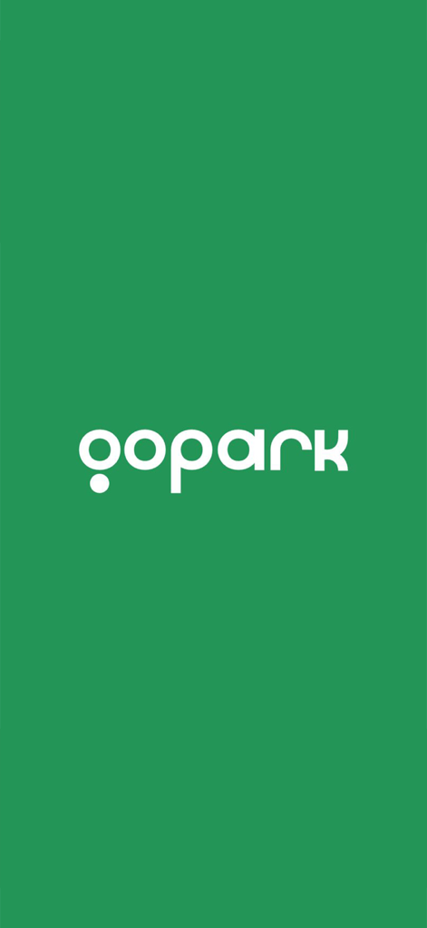 Gopark App - Gopark app logo in white lowercase text on a solid green background