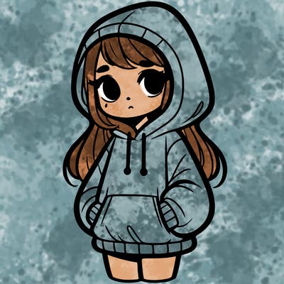 girl in oversized hoodie