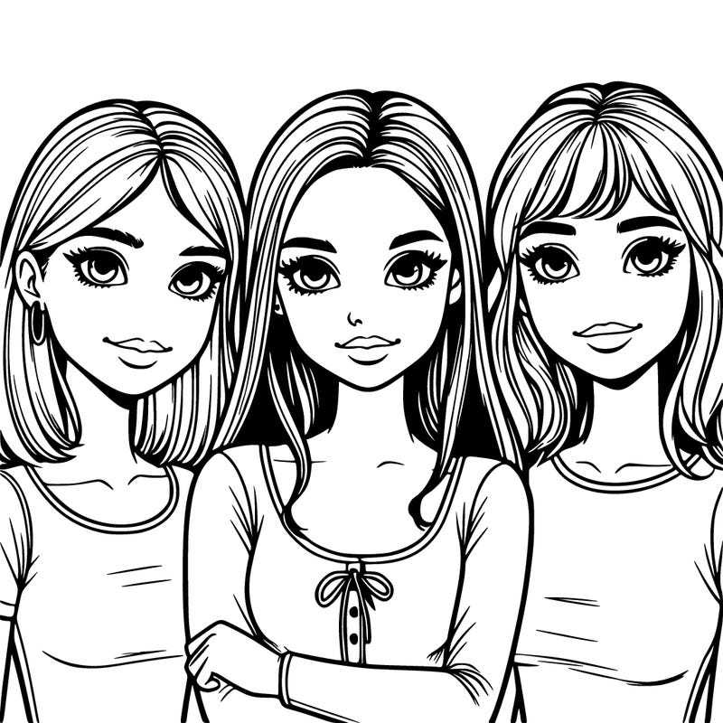three realistic girls