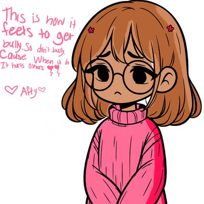 sad girl with glasses in a sweater