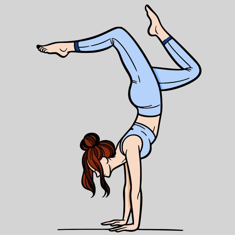 a woman doing a handstand
