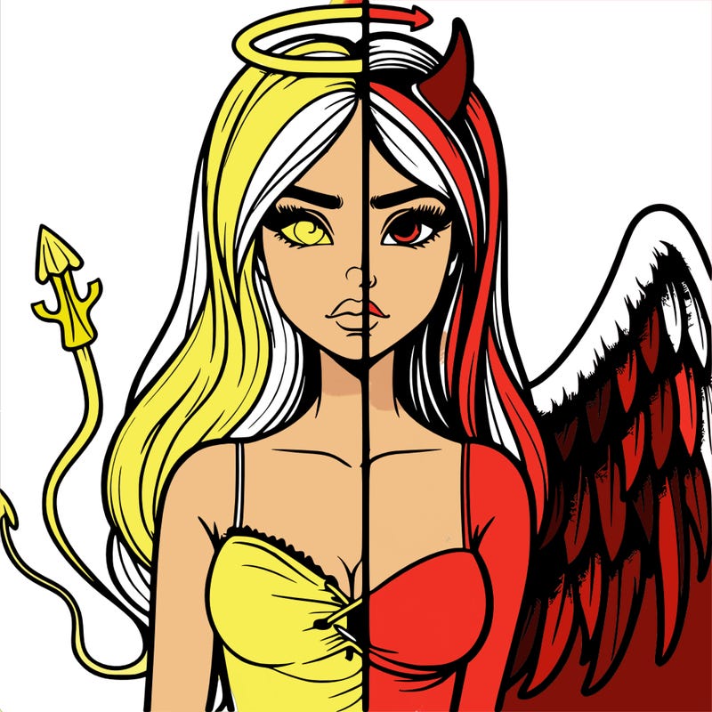 devil vs angel realistic girl