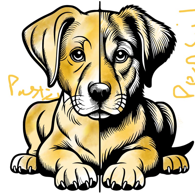 realistic dog split picture