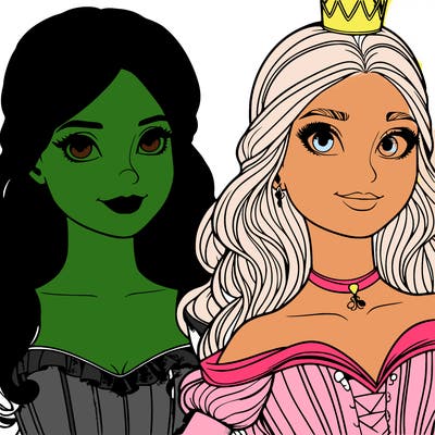 elfaba and glinda realistic girls